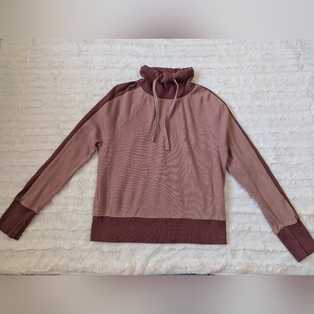 Monrow Pink Cowl Neck Sweater Soft and Relaxed